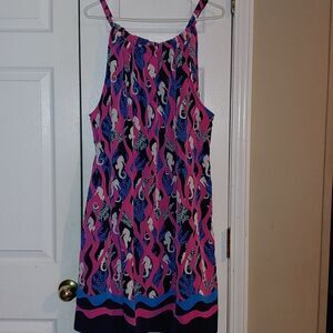 Crown & Ivy Nautical Seahorse halter dress  Sz 3X NWT